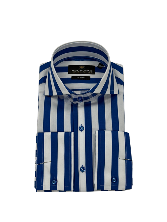 Royal Blue Stripe Dress Shirt