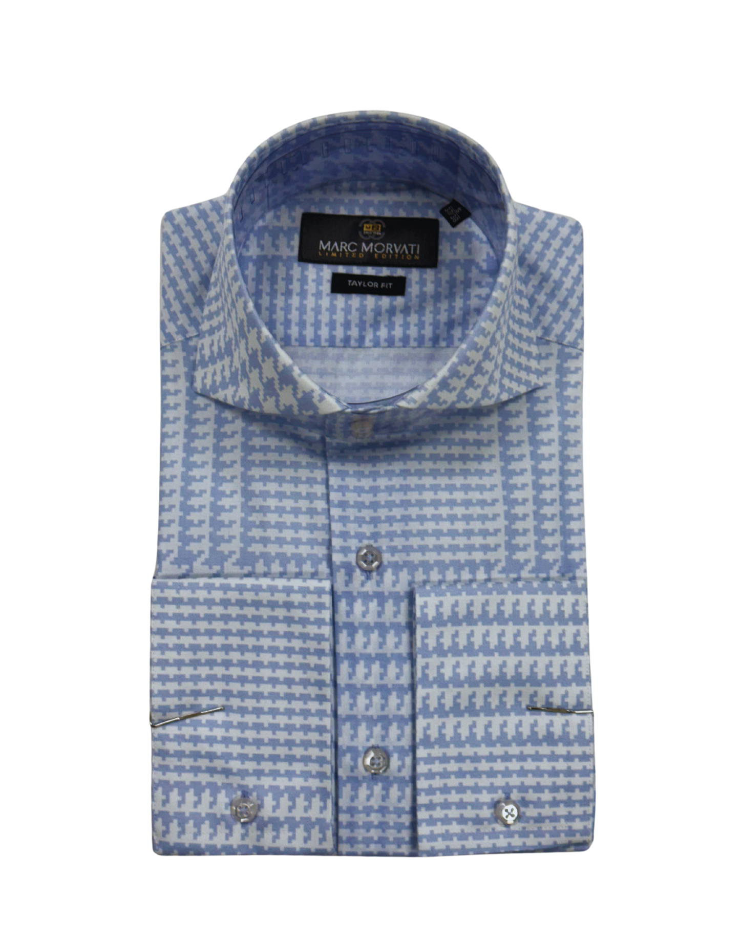 Light Blue Houndstooth Dress Shirt
