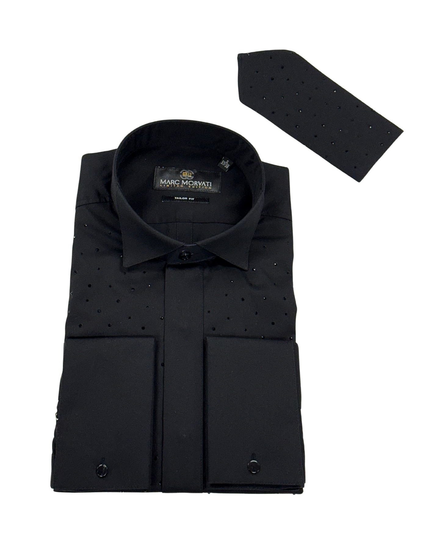 Black Crystal Accent Dress Shirt