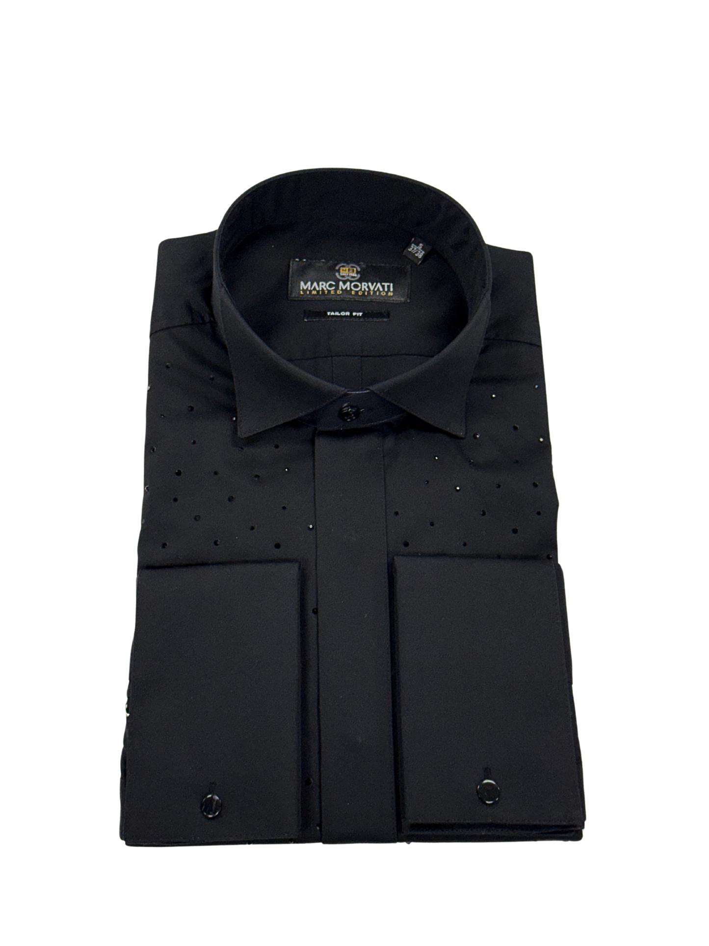 Black Crystal Accent Dress Shirt