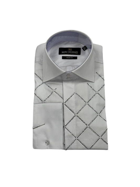 White Diamond Crystal Dress Shirt