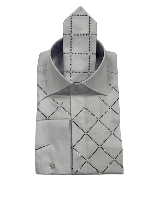 White Diamond Crystal Dress Shirt