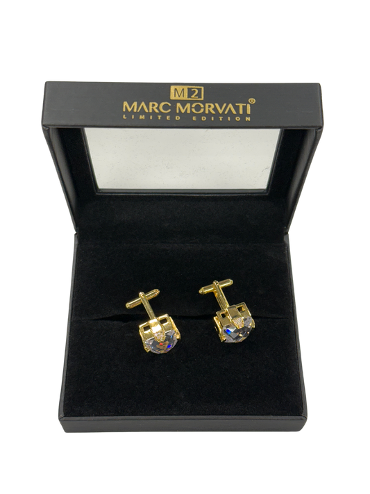 Crystal Crest Cufflinks | Gold