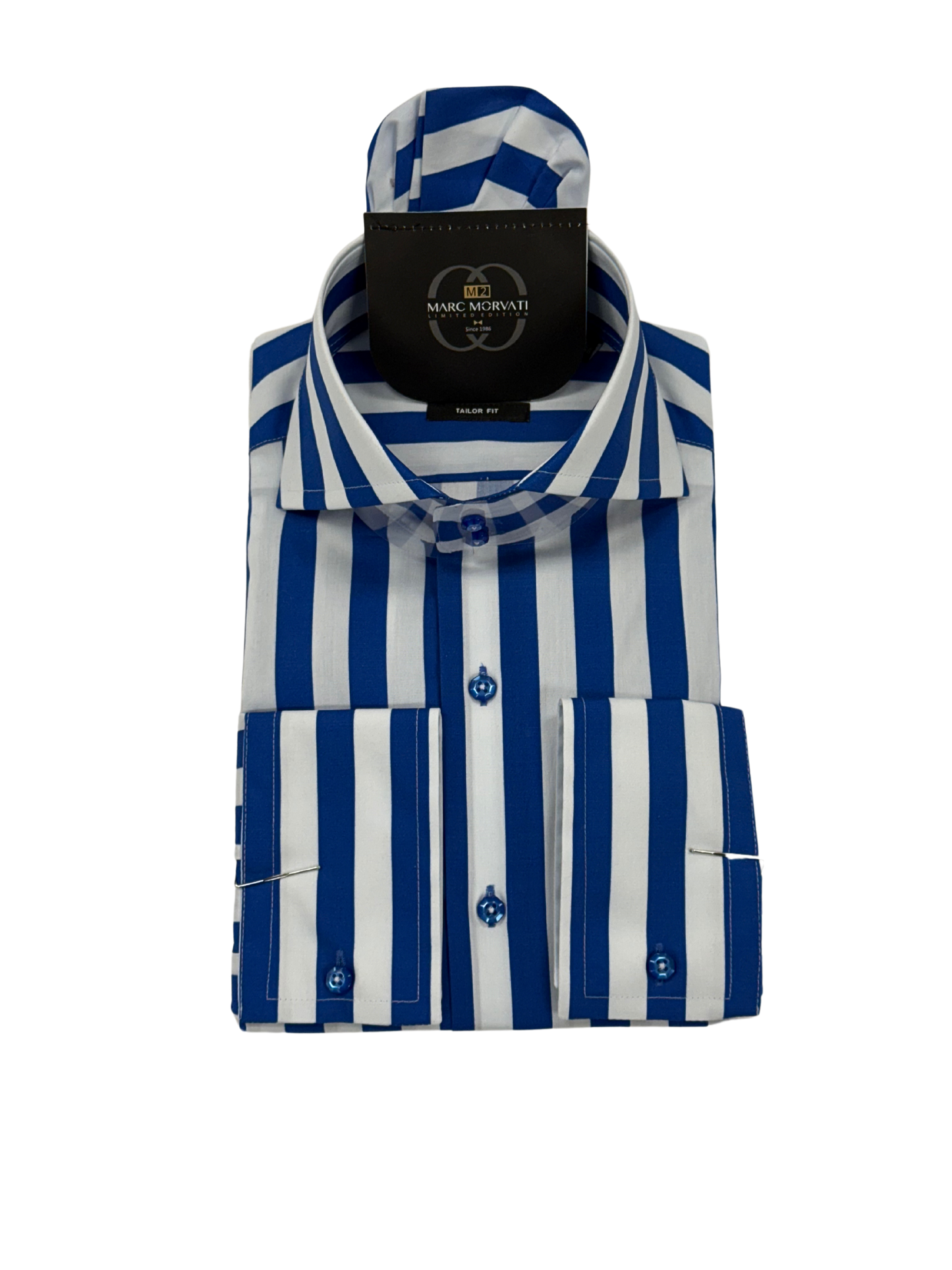 Royal Blue Stripe Dress Shirt