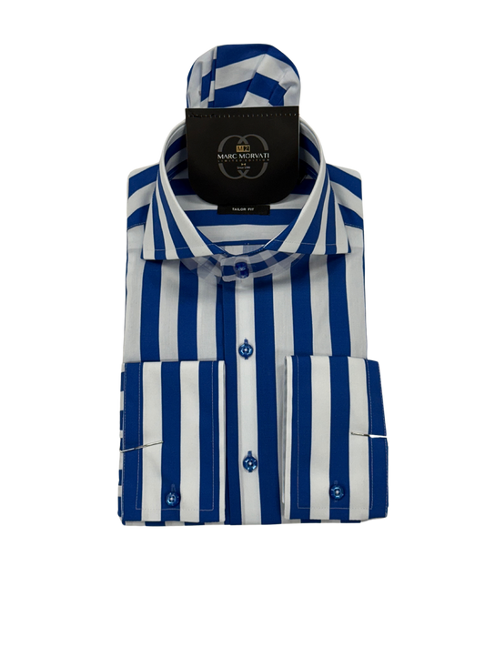 Royal Blue Stripe Dress Shirt