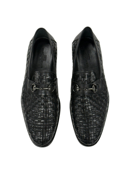 Black Woven Loafers