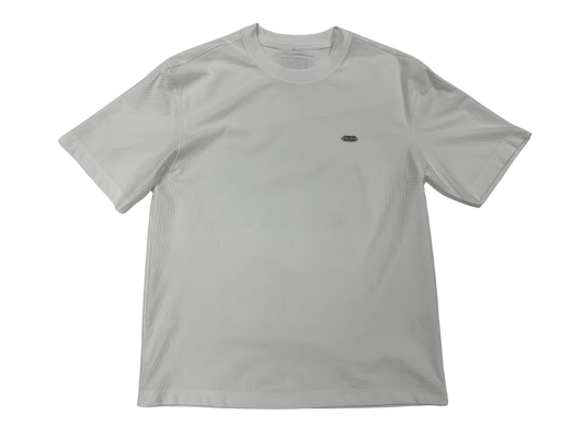 White Patterned Weave Tee