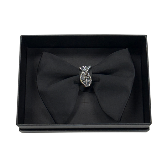 Black Crystal Bow Tie