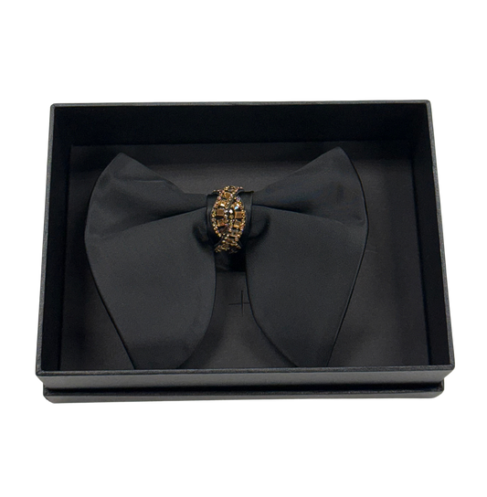 Black Rosé Crystal Bow Tie