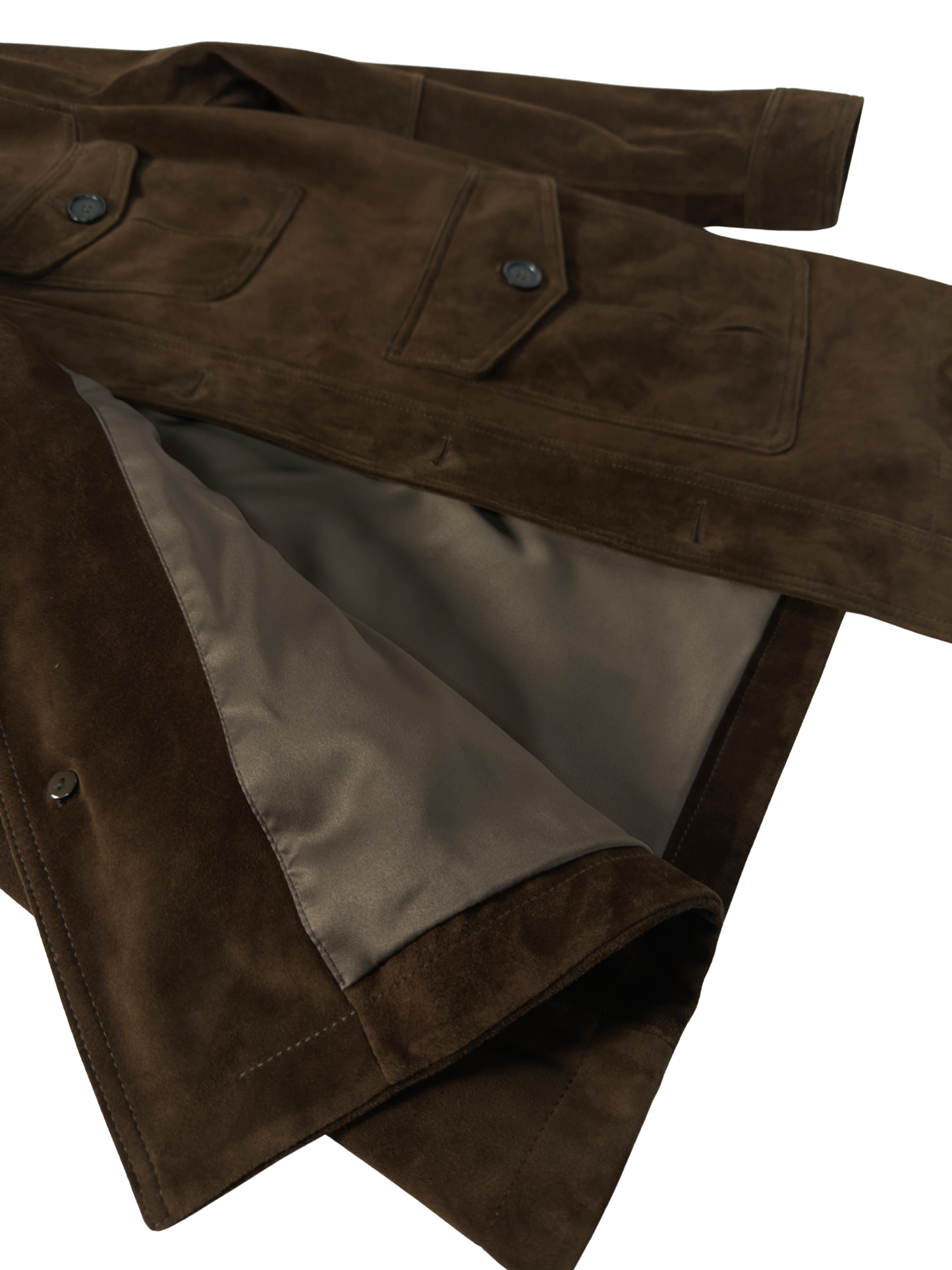 Brown Suede Utility Jacket
