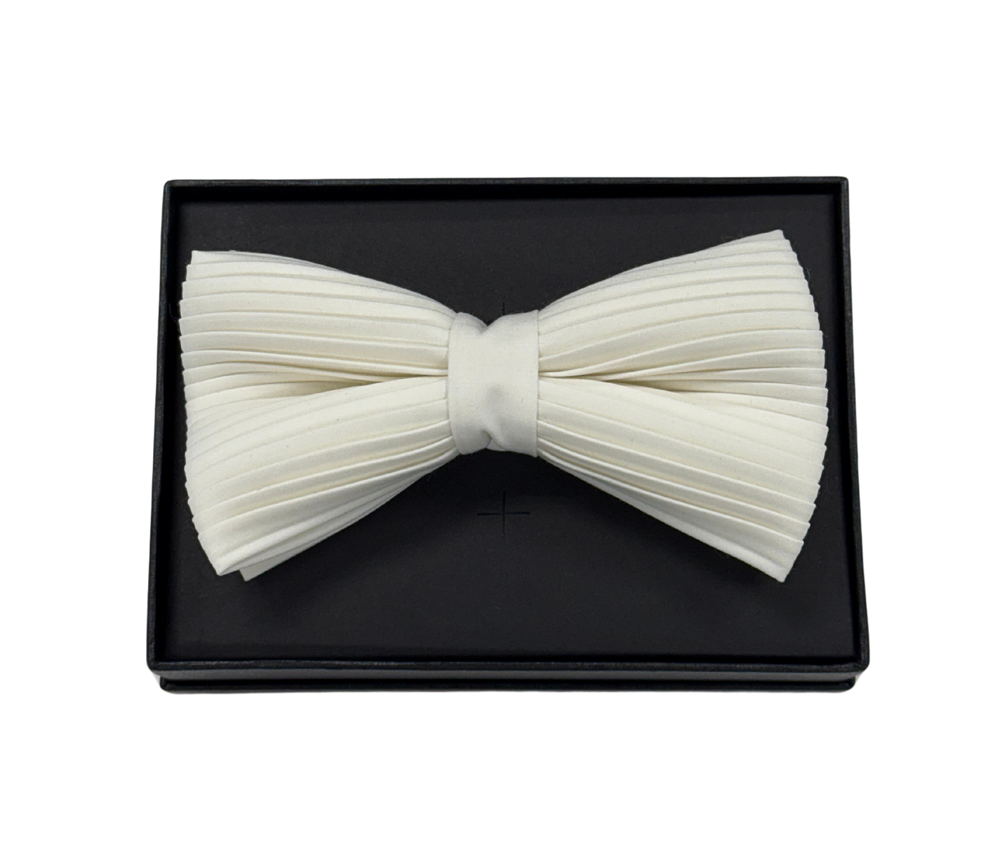 Ivory Pleated Tuxedo Bow Tie