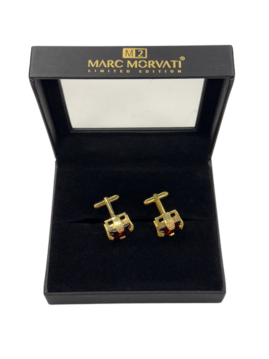 Crimson Crest Cufflinks | Gold