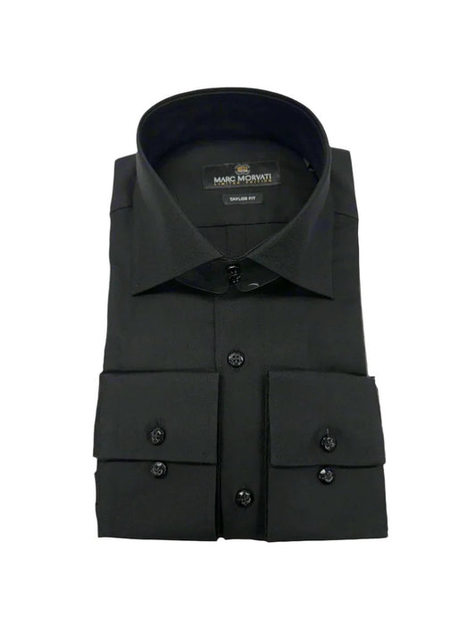 Black Oxford Weave Dress Shirt