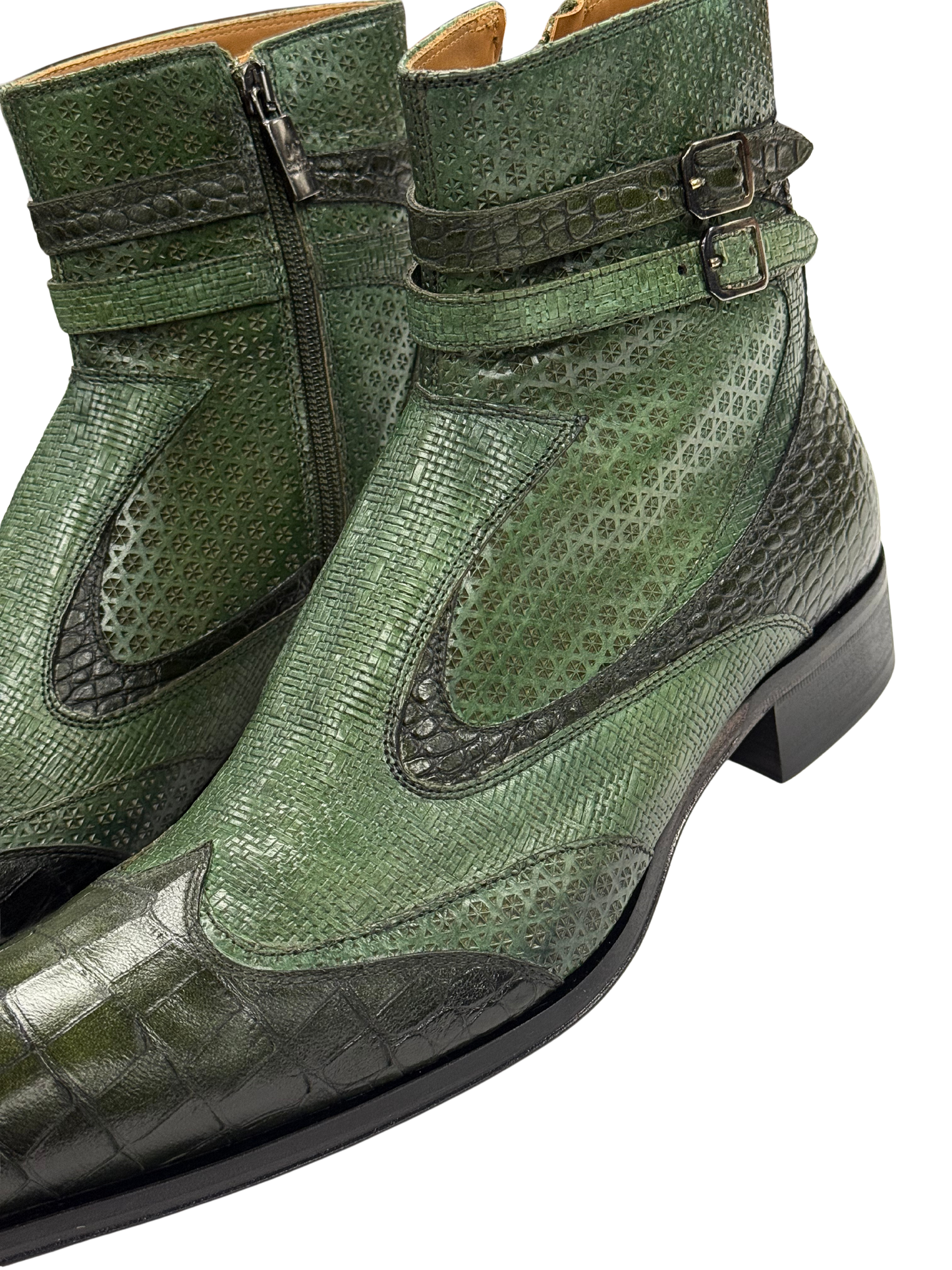 Forest Python Buckle Boots