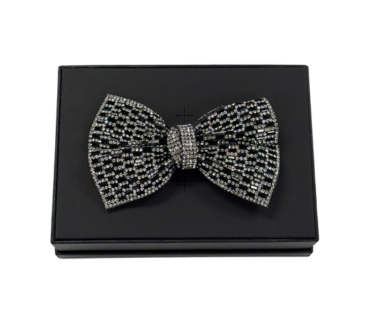 Black Pavé Crystal Bow Tie