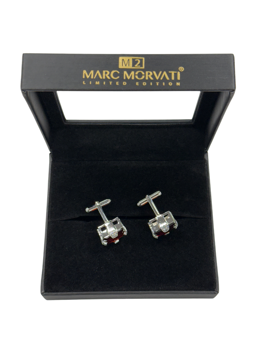 Crimson Crest Cufflinks | Silver