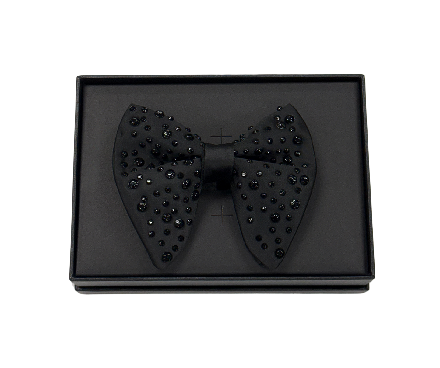 Black Tonal Crystal Bow Tie