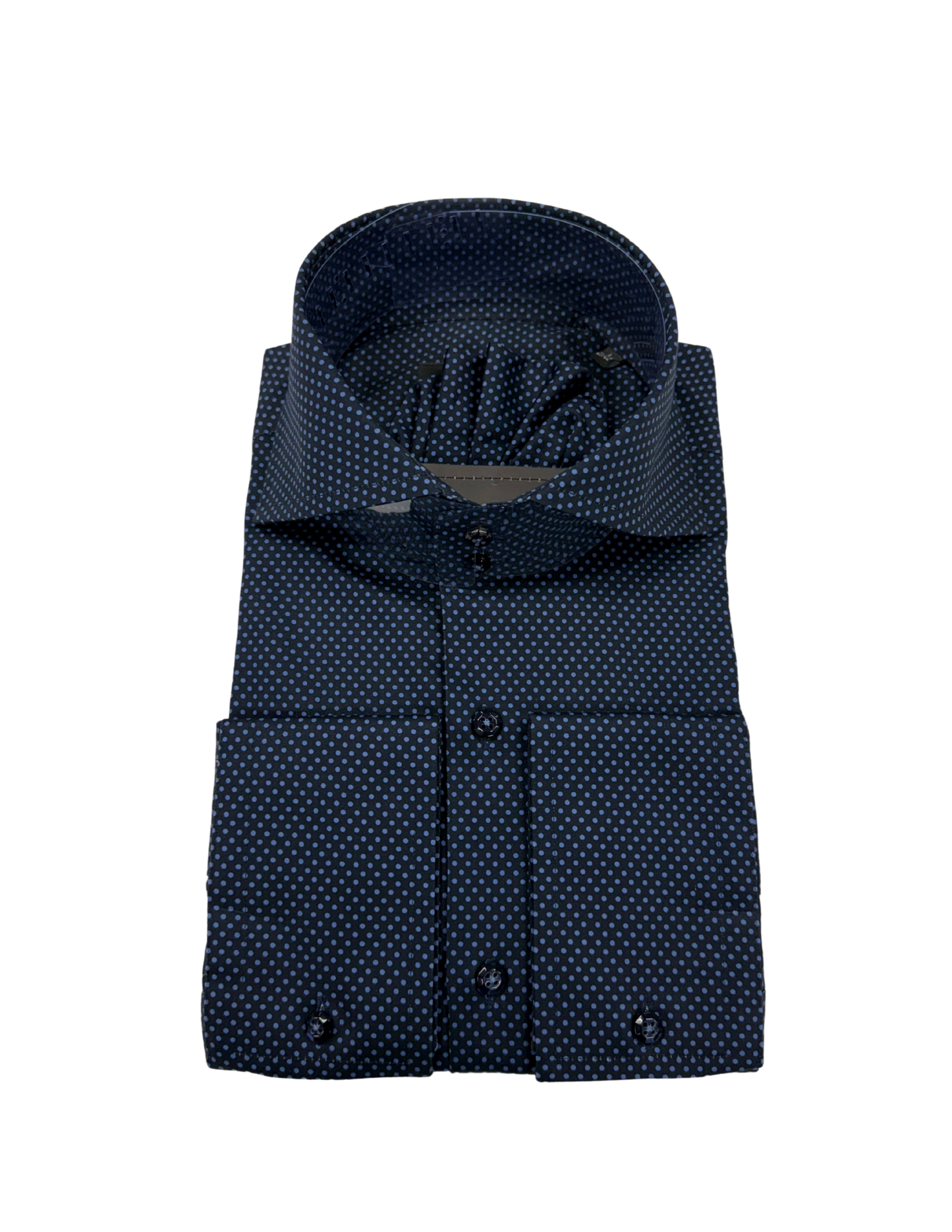 Navy Polka Dot Dress Shirt
