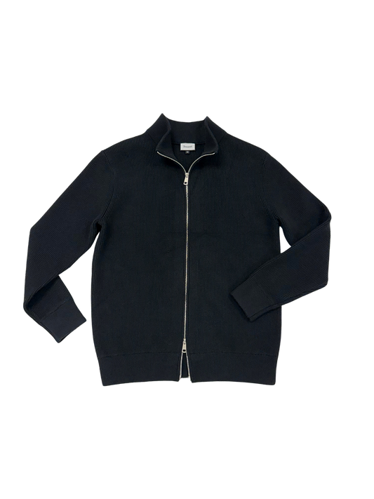 Black Ribbed Zip