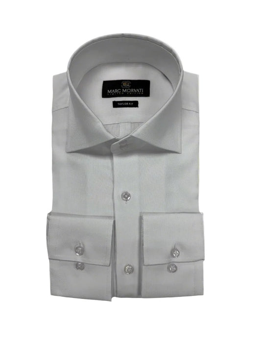 White Oxford Weave Dress Shirt