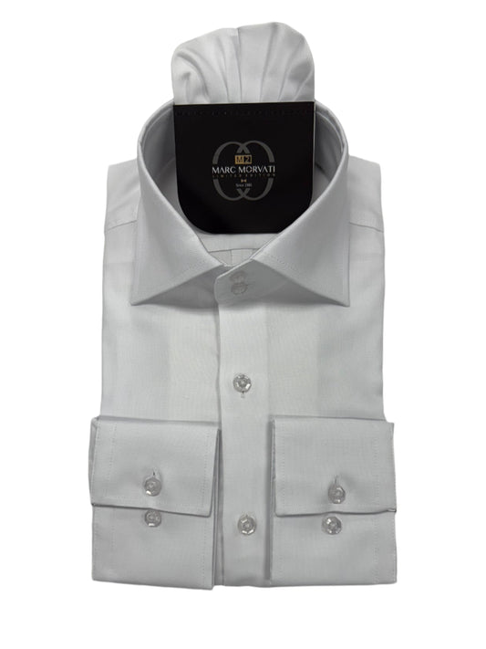 White Oxford Weave Dress Shirt