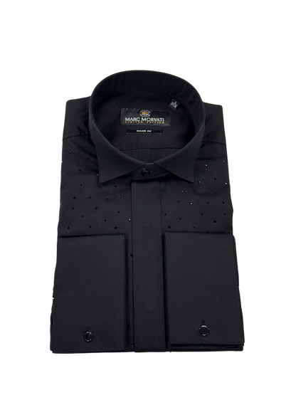 Black Crystal Accent Dress Shirt