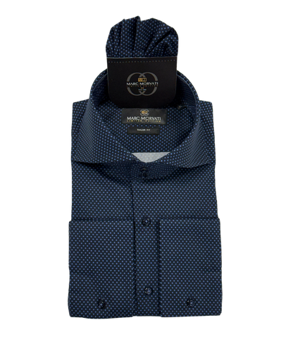 Navy Polka Dot Dress Shirt