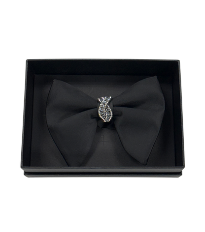 Black Crystal Bow Tie
