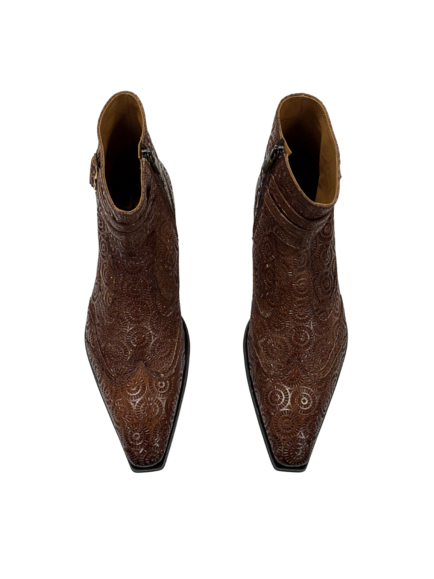 Spiral Engraved Buckle Boots