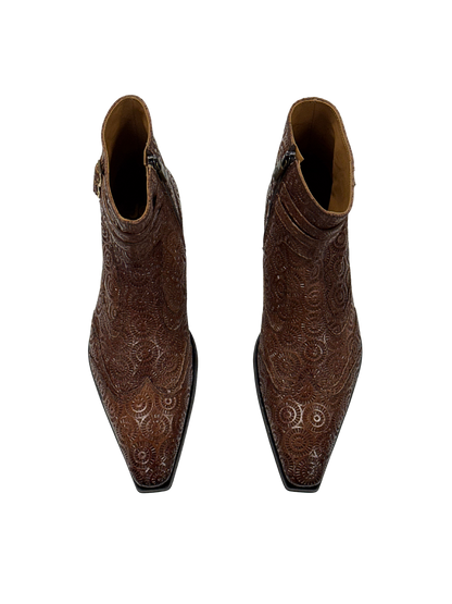 Spiral Engraved Buckle Boots