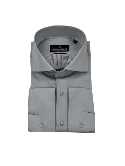 high collar dress shirt Steel Gray Dress Shirt – M2 By Morvati