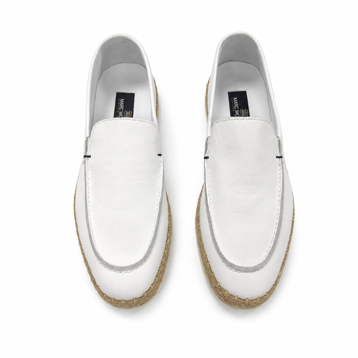 White Espadrille Leather Loafers