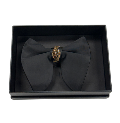 Black Rosé Crystal Bow Tie