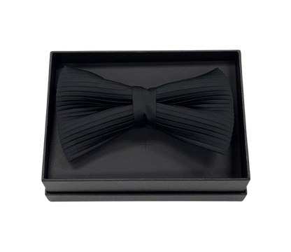 Black Pleated Tuxedo Bow Tie