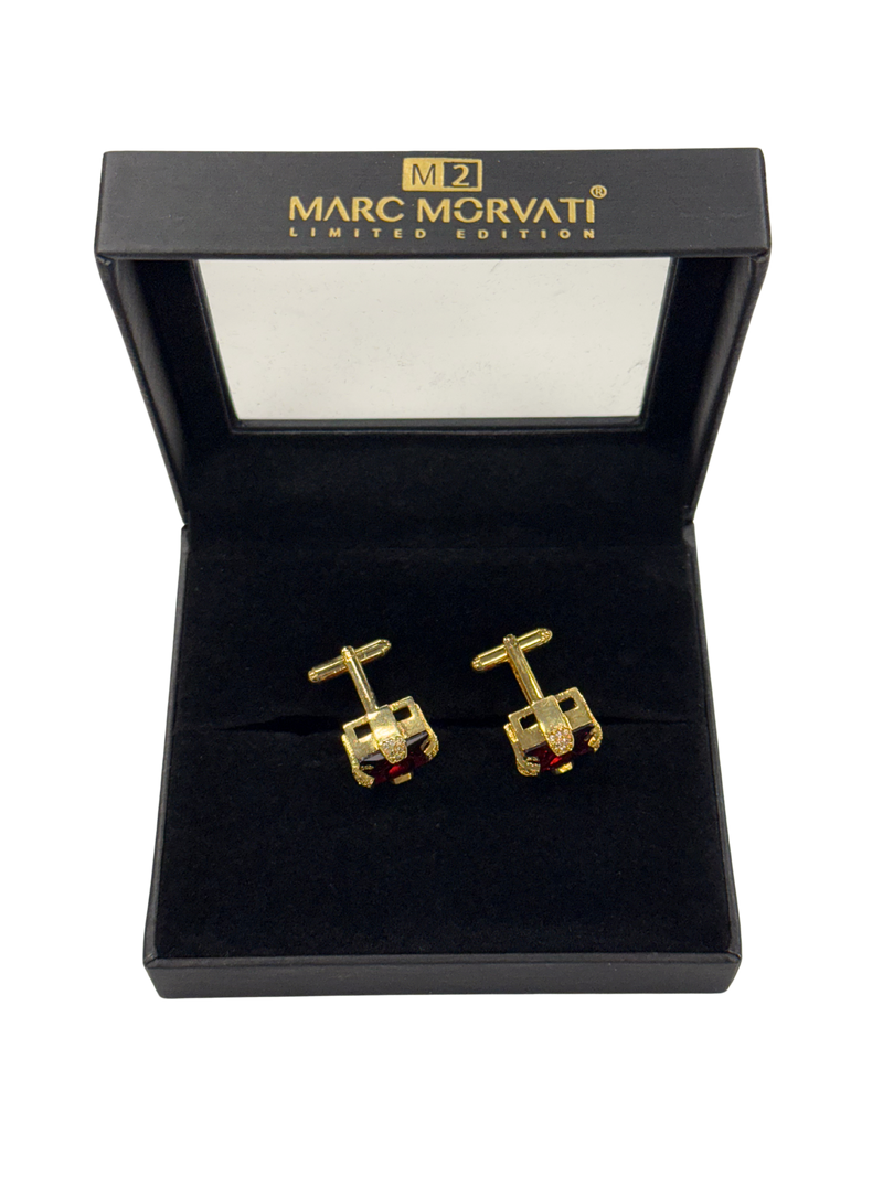 Crimson Crest Cufflinks | Gold