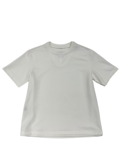 White Double Layer V-Neck Tee