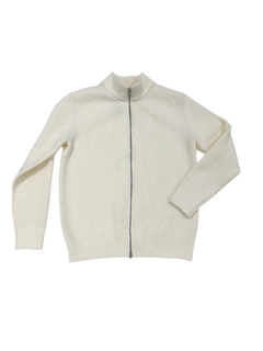 Ivory Ribbed Zip