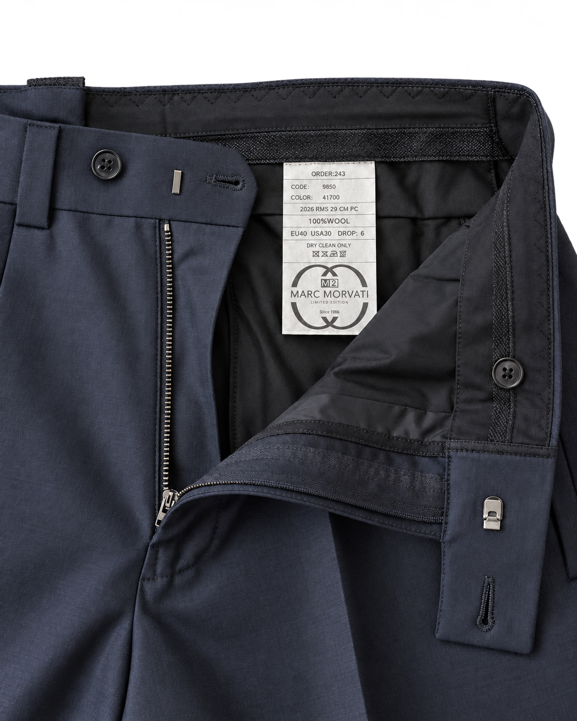 Navy Wide Leg Trouser