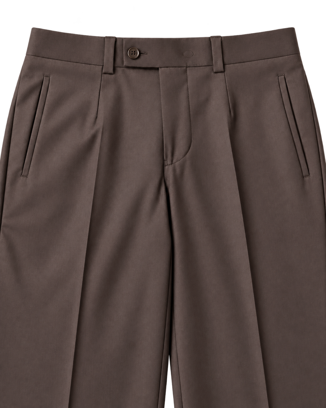 Waistband and front crease of the Espresso Wide Leg Trouser