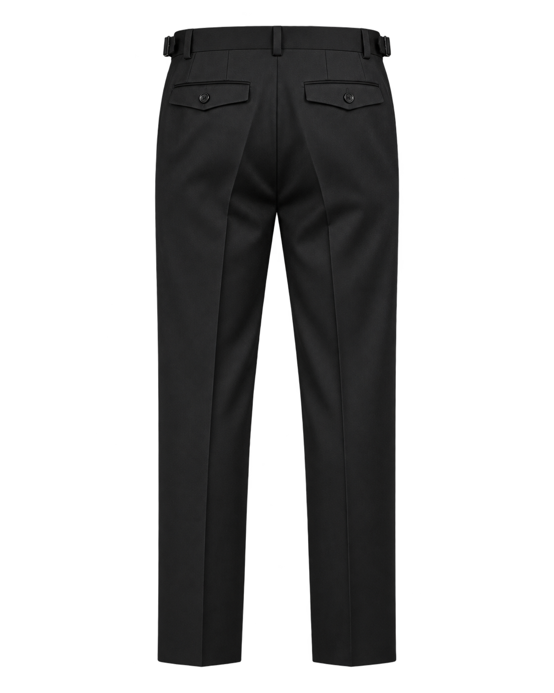Black Side Tab Wool Trouser
