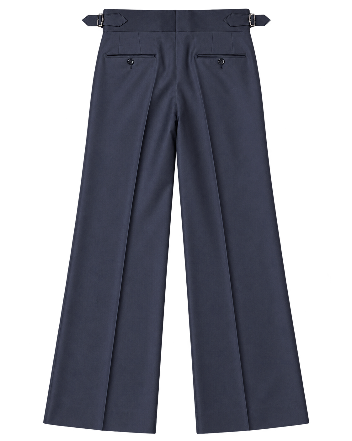 Navy Side Tab Wide Leg Trouser
