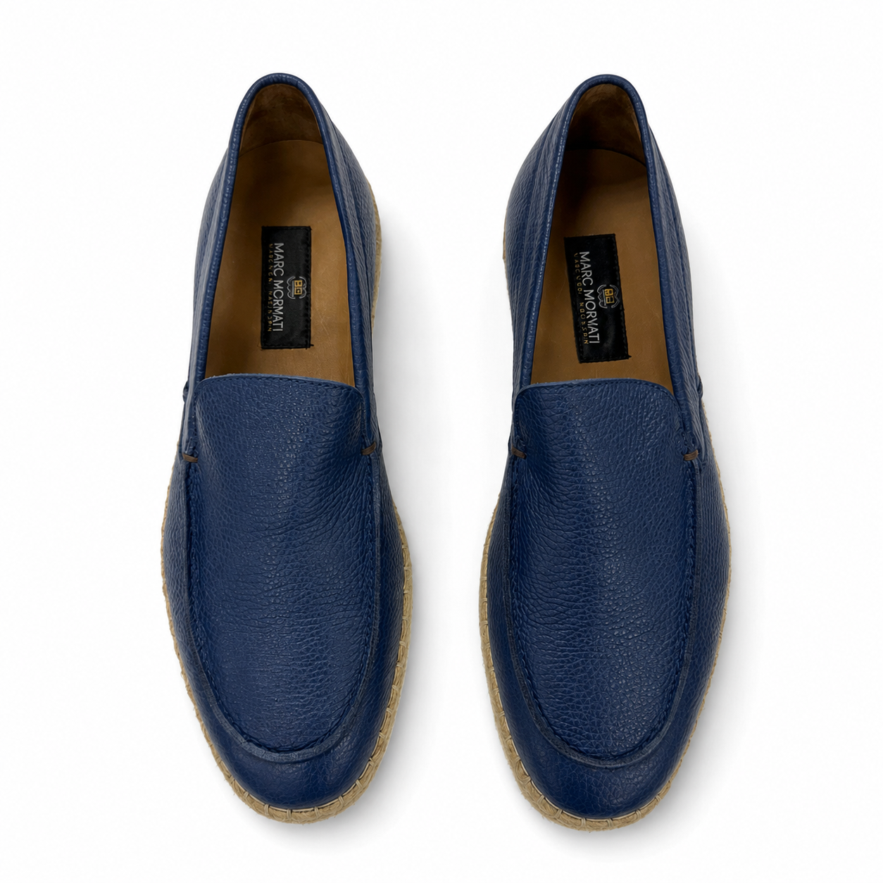 Blue Espadrille Leather Loafers