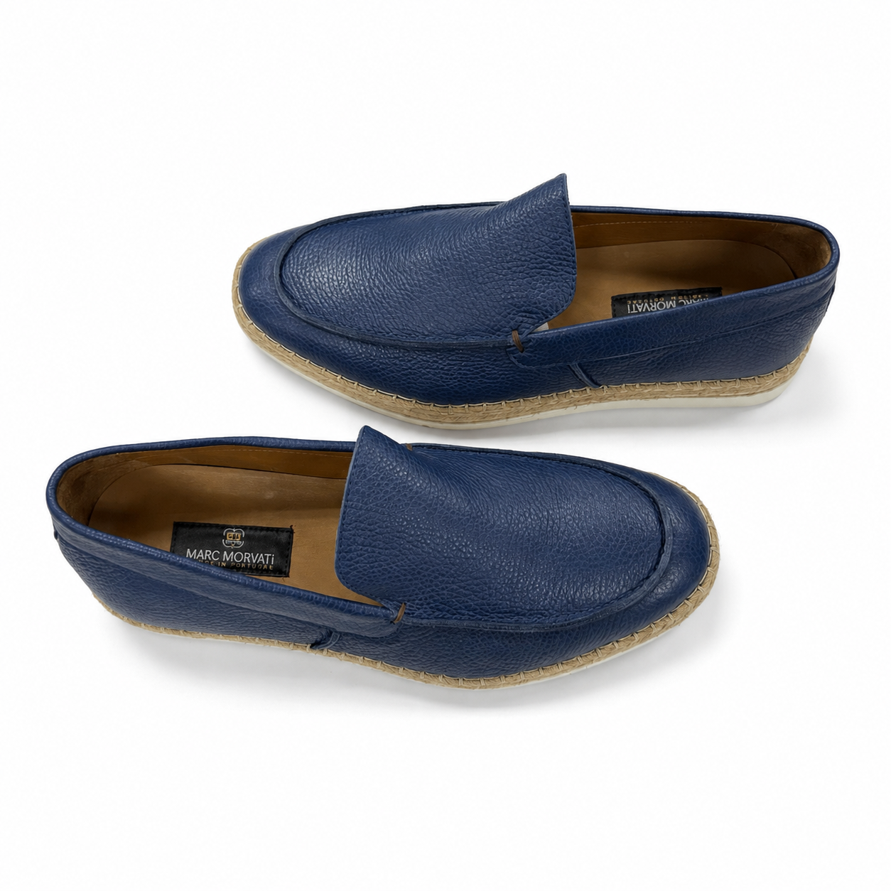 Blue Espadrille Leather Loafers