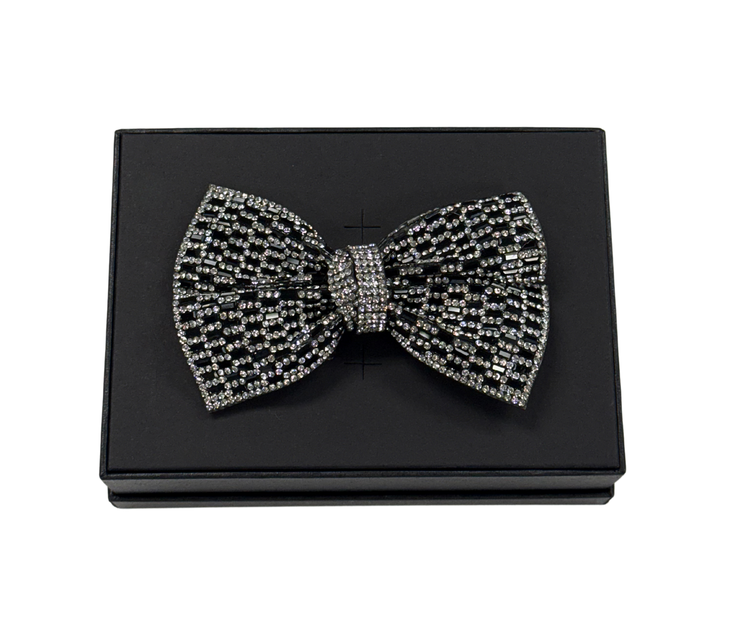 Black Pavé Crystal Bow Tie