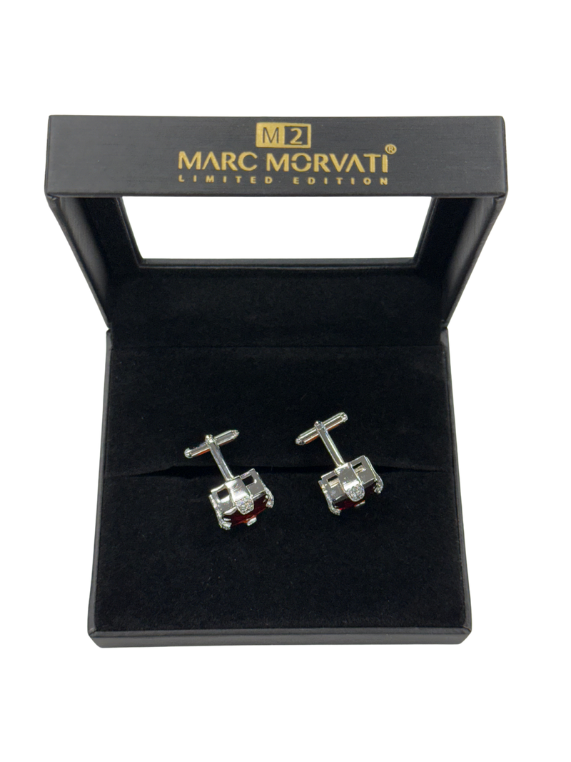 Crimson Crest Cufflinks | Silver