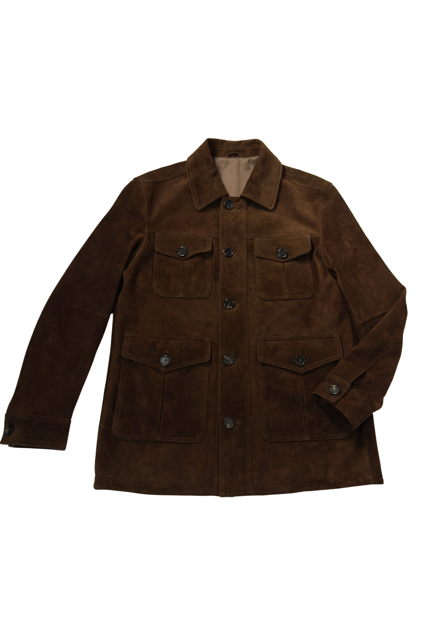 Brown Suede Utility Jacket