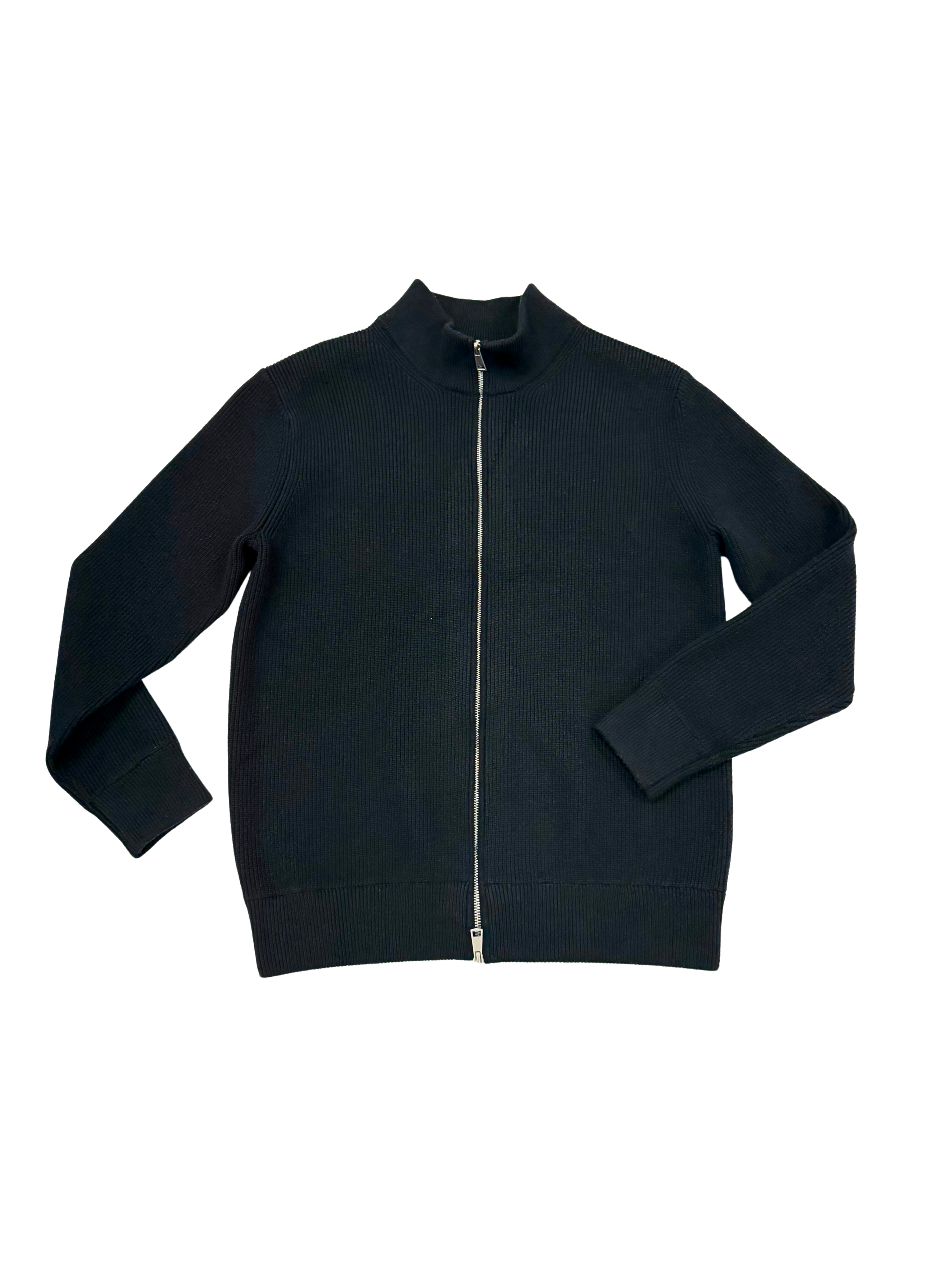 Black Ribbed Zip