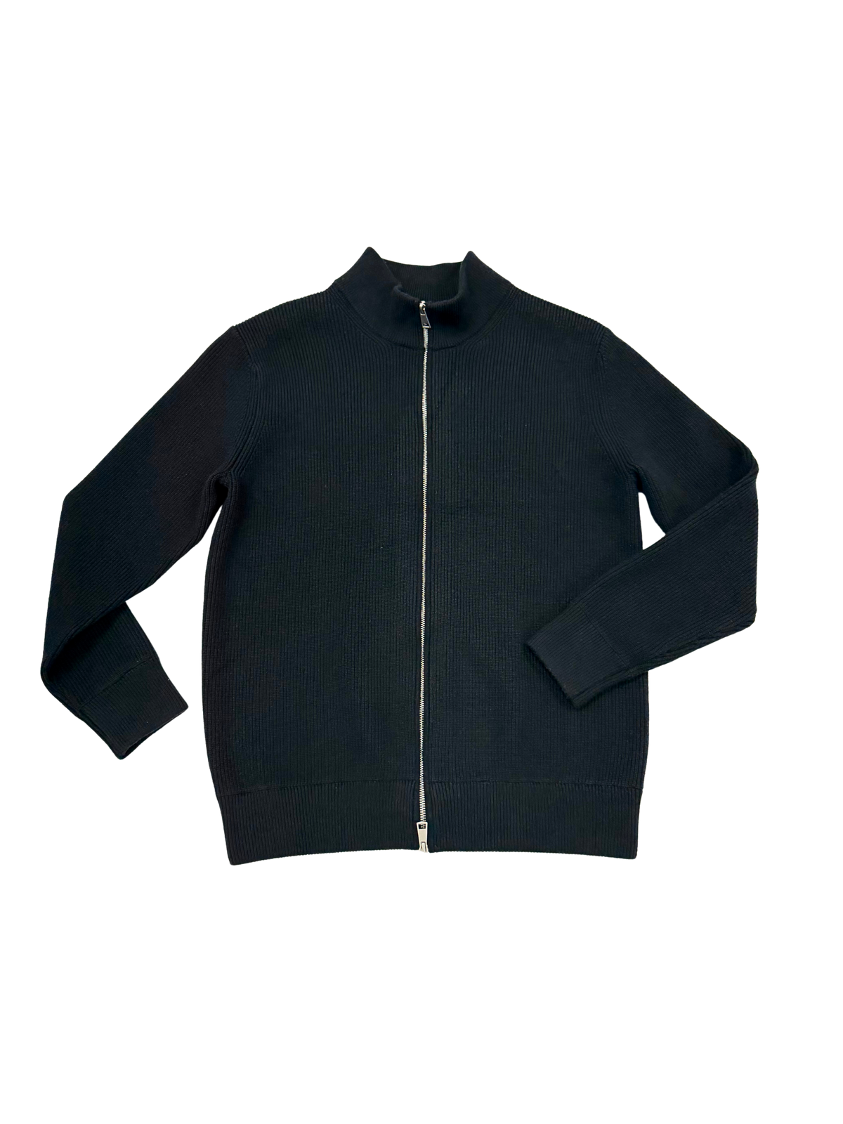 Black Ribbed Zip