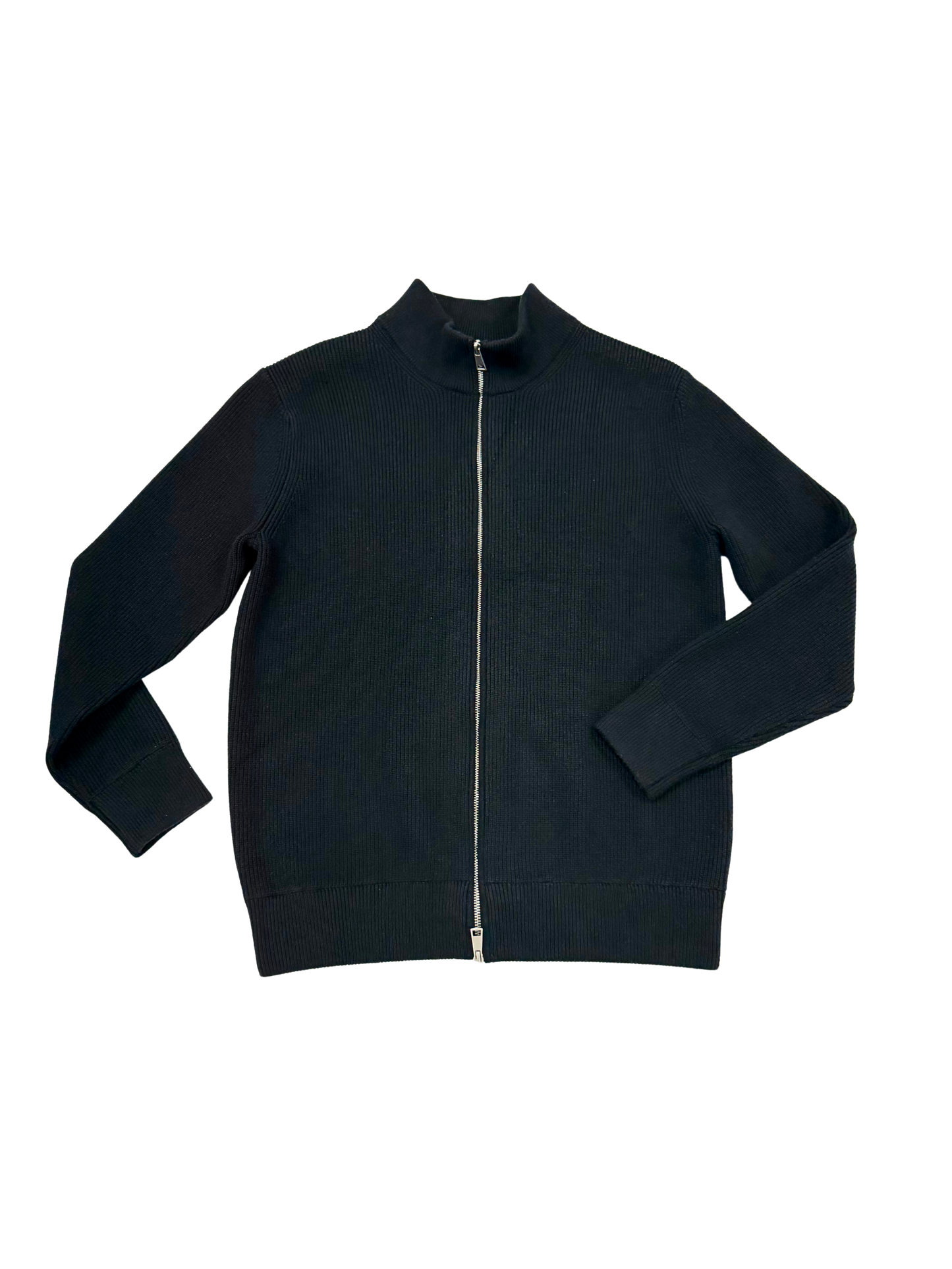 Black Ribbed Zip