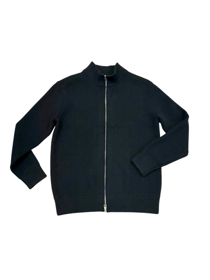 Black Ribbed Zip